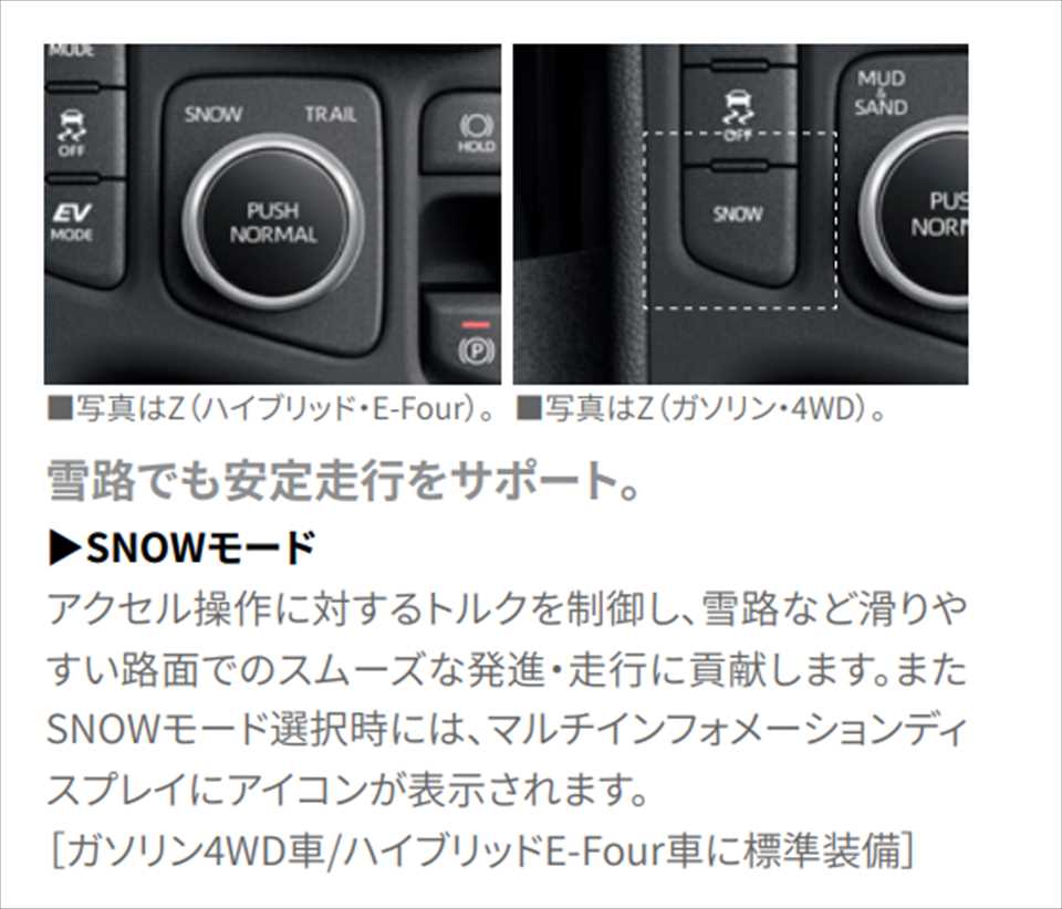 SNOWモードがあるHV車